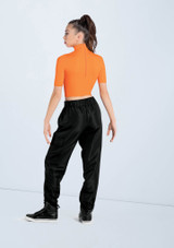 Weissman Half Sleeve Mock Neck Crop Top 2 [Orange]