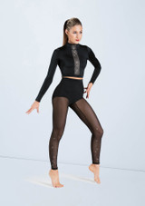 Weissman Crystal Lustre Crop Top Noir [Noir]