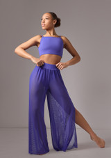 Pantalon de danse large en mesh Move Dance Ruby Bleu foncé Front 2 [Bleue]
