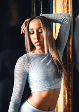 Crop top en mesh Move Dance Stevie Bleue Avant [Bleue]