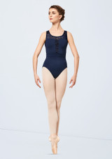 Bloch Yasmine Mesh Ballett-Trikot mit Animal-Print Blau Rückseite [Blau]