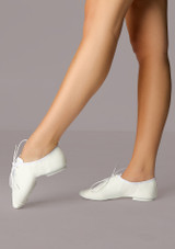 Chaussons de jazz basique Alegra - bi-semelle - Blanc Blanc Front 3 [Blanc]