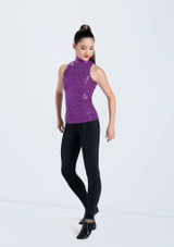 Weissman Sequin Mock Neck Top