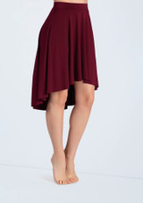 Weissman Matte Jersey Mid-Length Skirt Cherry [Noir]