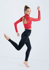 Weissman Zip Front Long Sleeve Crop Top