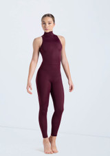 Weissman Mock Neck Sleeveless Unitard Cassis [Violet]