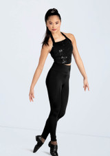 Weissman Cropped Sequin Halter Top Noir 2 [Noir]