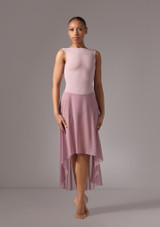 Jupe asymétrique high-low Valérie Move Dance French Mauve Front [Rose]