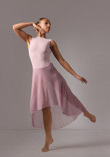 Jupe asymétrique high-low Valérie Move Dance French Mauve Front 2 [Rose]