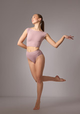 Crop top à mancherons Dahlia Move Dance French Mauve Front 2 [Rose]