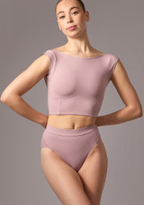Crop top à mancherons Dahlia Move Dance French Mauve Front [Rose]
