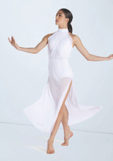 Weissman Crisscross Mesh Maxi Dress Blanc [Blanc]