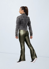 Weissman Vegan Leather Side-Split Pants Olive 9 [Vert]