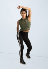 Sleeveless Cropped Mesh Hoodie Olive 6 [Vert]
