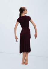 Weissman Matte Jersey Asymmetric Skirt Raisin 9 [Violet]