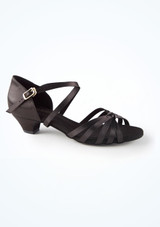 Chaussures de salon en satin Silvia Capezio 2,5cm (1.25") Noir Side [Noir]