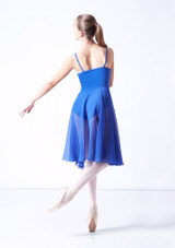 Mid-Calf Length Chiffon Skirt Bleu Royal Back [Bleue]