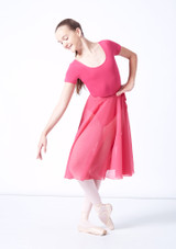 Mid-Calf Length Chiffon Skirt Rose Front [Rose]