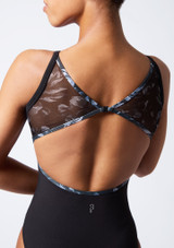 Justaucorps à encolure américaine noir floral Bloch Rai