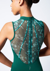 Justaucorps sans manches vert floral Bloch Lani