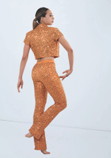Weissman Sequin Short Sleeve Blazer Apricot 6 [Orange]