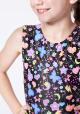 Justaucorps de gymnastique sans manches fille Alegra Comet Noir Front 3 [Noir]
