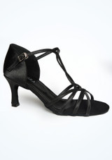 Chaussures de danse en satin noir Alegra Carla - Talon 6,35cm