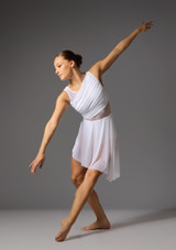 Robe ÃƒÂ©vasÃƒÂ©e asymÃƒÂ©trique Jolista Belong Blanc Front [Blanc]