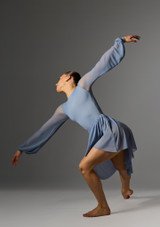 Jupe asymÃ©trique Ã  volants Jolista Timeless Bleu ardoise Front 4 [Bleue]