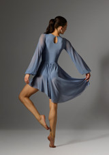Jupe asymÃ©trique Ã  volants Jolista Timeless Bleu ardoise Back 7 [Bleue]
