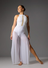 Justaucorps pantalon en tulle Jolista Adored Blanc Front [Blanc]