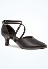Chaussures de danse en cuir noir Diamant Margaret - 5cm