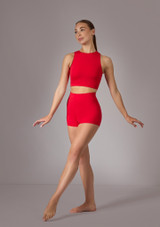 Crop top Ã  manches dÃ©bardeur Move Dance Alessandra Rouge Front 8 [Rouge]