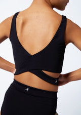Crop top à découpes Move Dance Naya Noir Front [Noir]