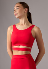 Crop top Ã  dÃ©coupes Move Dance Naya Rouge Front [Rouge]