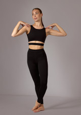 Crop top Ã  dÃ©coupes Move Dance Naya Noir Front 2 [Noir]