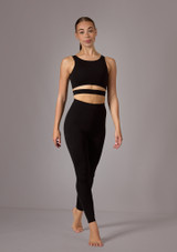 Crop top Ã  dÃ©coupes Move Dance Naya Noir Front 4 [Noir]