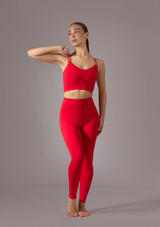 Crop top Ã  bretelles croisÃ©es dans le dos Move Dance Misha Rouge Front 7 [Rouge]