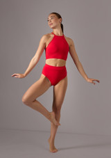 Crop top Ã  col montant Move Dance Tara Rouge Front 8 [Rouge]