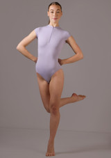 Justaucorps manches courtes avec zip Move Dance Ash Lavande Fonce Front 2 [Violet]