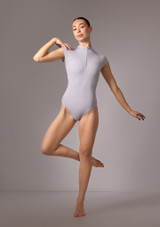 Justaucorps manches courtes avec zip Move Dance Ash Lavande Fonce Front 3 [Violet]