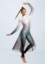 Weissman Printed Back Panel Unitard Shadow 8 [Noir]