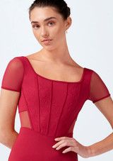 Justaucorps Bloch Olivia à manches courtes Cherry Front [Rouge]