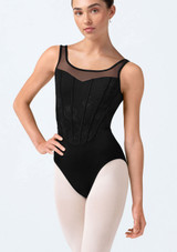 Justaucorps Bloch Isabella à bretelles débardeur Noir Front [Noir]