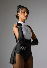 Jolista Cabaret Skirted Tuxedo Leotard Noir-Blanc 5 [Noir]
