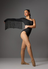 Justaucorps asymÃ©trique Ã  franges Jolista Ragtime Ruby Noir 2 [Noir]