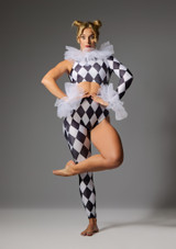 Jolista Harlequin Rivival Catsuit Costume Blanc [Blanc]