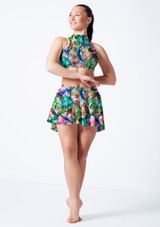 Jupe asymÃ©trique imprimÃ©e Alegra Sara TRO Front [A motifs]
