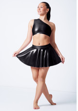 Top asymÃ©trique mÃ©tallique Alegra Scarlett Noir Front [Noir]