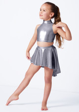 Brassière courte metallic dos nageur fille Alegra Electra Gris Fonce Back [Gris]